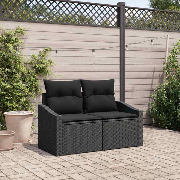 vidaXL Garden Sofa with Cushion 123 x 62 x 69 cm Poly Rattan