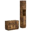 vidaXL 2 Piece Bathroom Cabinet Set HOORN Smoked Oak Engineered Wood