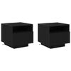 vidaXL Bedside Cabinet 2 pcs Black Oak 40 x 39 x 37 cm Engineered Wood