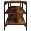 vidaXL TV Cabinet Smoked Oak 200x30x50 cm Engineered Wood and Metal