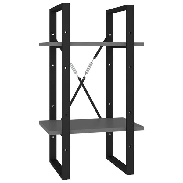 vidaXL 5-Tier Book Cabinet Grey 40x30x175 cm Engineered Wood