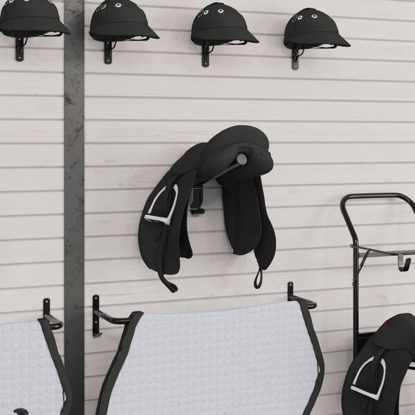vidaXL Foldable Saddle Rack Wall Mounted Black Iron