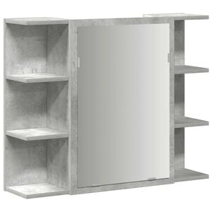 vidaXL Bathroom Mirror Cabinet Concrete Grey 80x20.5x64 cm