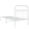 vidaXL Metal Bed Frame without Mattress with Headboard White 75x190cm