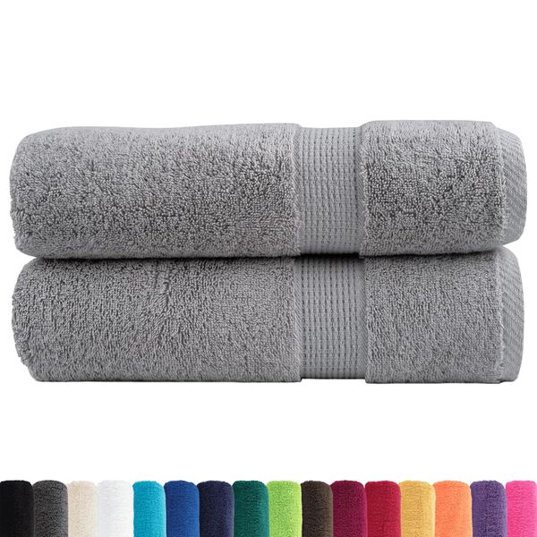 vidaXL Premium Hand Towels "SOLUND" 2 pcs Grey 50x100 cm 600 gsm