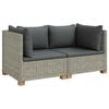 vidaXL 2 pcs Rattan Lounge Set with Cushions GENDT Natural Rattan