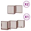 vidaXL Dog Gate with Door Foldable 12 Panels Brown 600 cm Poplar Wood