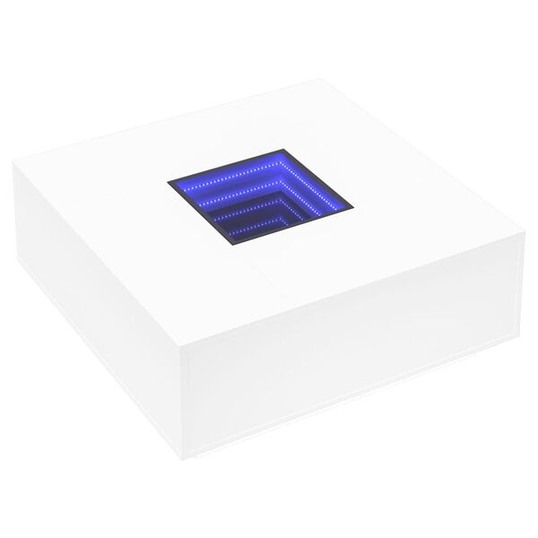 vidaXL Coffee Table with Infinity LED White 100x100x40 cm