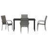 vidaXL Garden Dining Set 5 pcs Grey Powder-Coated Steel