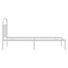 vidaXL Metal Bed Frame without Mattress with Headboard White 90x200cm