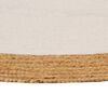 vidaXL Area Rug Braided White & Natural 120 cm Jute & Cotton Round