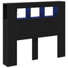 vidaXL LED Headboard Black Oak 120 x 18.5 x 103.5 cm Engineered Wood