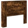 vidaXL Storage Headboard with LED Smoked Oak Engineered Wood