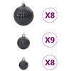 vidaXL Christmas Baubles 100 pcs Black &Oslash;3/4/6 cm