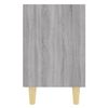vidaXL Bed Cabinet with Solid Wood Legs Grey Sonoma 40x30x50 cm