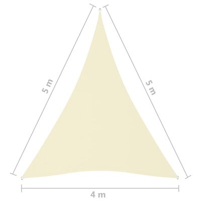 vidaXL Sunshade Sail Oxford Fabric Triangular 4x5x5 m Cream