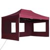 vidaXL Professional Folding Party Tent with Walls Aluminium 4.5x3 m Wine Red