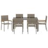 vidaXL Garden Dining Set 7 pcs Grey Poly Rattan