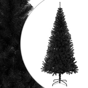 vidaXL Artificial Christmas Tree with Stand Black 180 cm PVC