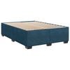 vidaXL Box Spring Bed with Mattress Blue 140x190 cm Velvet