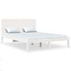 vidaXL Bed Frame without Mattress White 135x190 cm Double Solid Wood