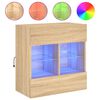 vidaXL TV Wall Cabinet with LED Lights Sonoma Oak 58,5x30x60,5 cm