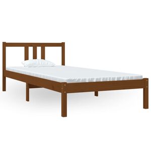 vidaXL Bed Frame without Mattress Honey Brown Solid Wood 90x200 cm