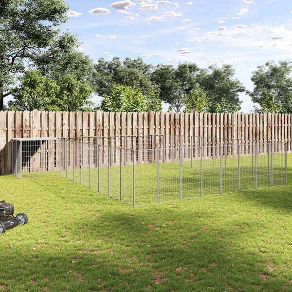 vidaXL Dog Kennel Silver 37.51 m&sup2; Steel