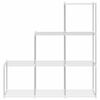 vidaXL Tubular Shelf with Storage White 129 x 27 x 132 cm Aluminium