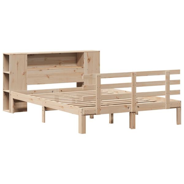 vidaXL Bookcase Bed without Mattress 160x200cm Solid Wood Pine