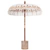 vidaXL Balinese Parasol Cream 180-190 cm Cotton and solid wood