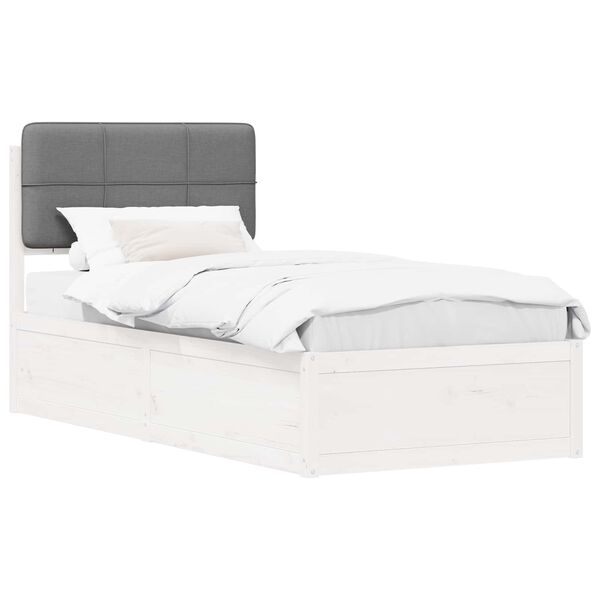 vidaXL Bed Frame with Upholstered Headboard Light Grey 80 x 200 cm