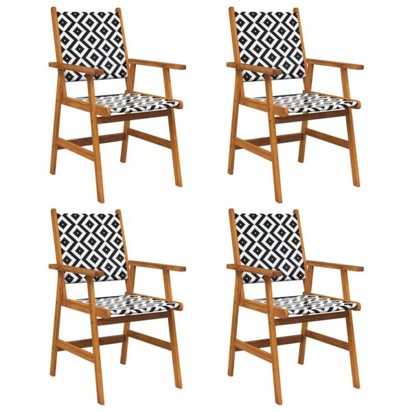 vidaXL Garden Chairs 4 pcs Solid Acacia Wood