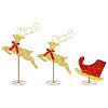 vidaXL Christmas Reindeer with Sleigh 3 pcs 72 LEDs Warm White