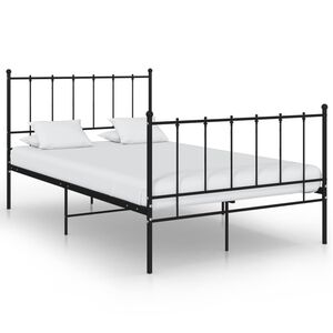 vidaXL Bed Frame without Mattress Black Metal 120x200 cm