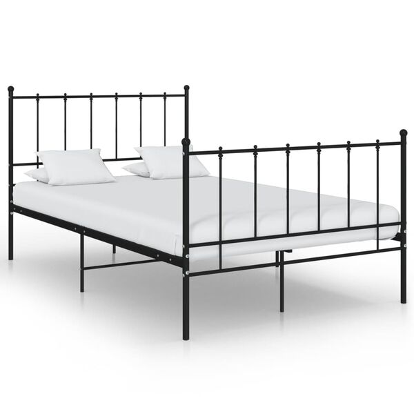 vidaXL Bed Frame without Mattress Black Metal 120x200 cm