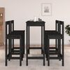 vidaXL 5 Piece Bar Set Black Solid Wood Pine