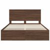 vidaXL Bed Frame with Headboard Brown Oak 150 x 200 cm Engineer Wood