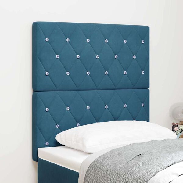 vidaXL Headboard with Headboard Dark Blue 80 cm Faux Leather
