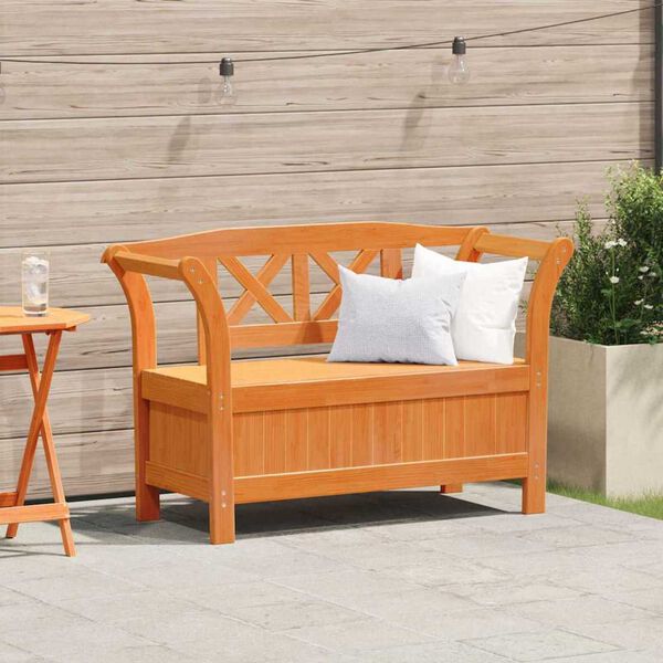 vidaXL Garden Storage Bench Brown 119 x 76 x 44cm Solid pine wood