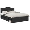 vidaXL Bed Frame with Headboard Black 160 x 200 cm Solid Pine Wood