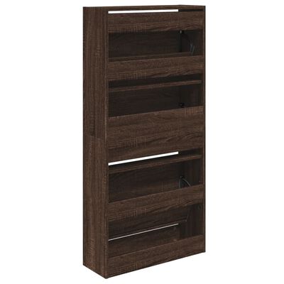 vidaXL Shoe Cabinet Brown Oak 60x21x125.5 cm Engineered Wood
