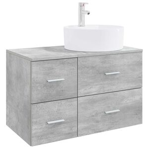 vidaXL Bathroom Furniture Set 2 pcs Concrete Grey Engineered Wood