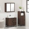 vidaXL 3 Piece Bathroom Furniture Set Brown Oak Engineered Wood