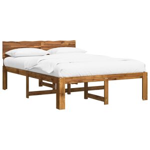 vidaXL Double Bed Frame with Headboard ROSTOCK Natural 160 x 200 cm