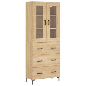 vidaXL Highboard Sonoma Oak 69.5x34x180 cm Engineered Wood