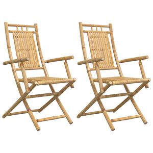 vidaXL Folding Chairs 2 pcs 53x66x99 cm Bamboo