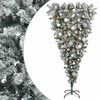 vidaXL Upside-down Artificial Hinged Christmas Tree 120 cm 150 LEDs