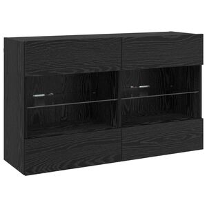 vidaXL TV Wall Cabinet Black Oak 98.5 x 30 x 60.5 cm Engineered Wood