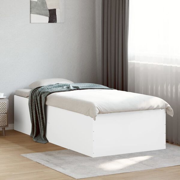 vidaXL Bed Frame without Mattress White 90x190 cm Single